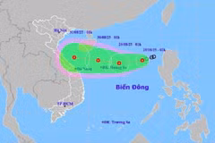 La dépression tropicale se déplace à une vitesse de 15 km/h, en direction du centre du Vietnam. Photo : NCHMF