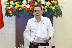 Le président de l’Assemblée nationale, Trân Thanh Mân s’exprime en clôture de la 49e session du Comité permanent de l’Assemblée nationale. Photo : VNA