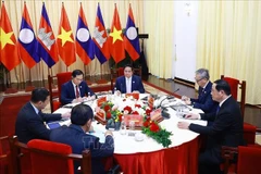 Vue de la de la réunion entre le Premier ministre vietnamien Pham Minh Chinh, le Premier ministre lao Sonexay Siphandone et le Premier ministre cambodgien Samdech Thipadi Hun Manet, à Hô Chi Minh-Ville, le 22 février. Photo: VNA