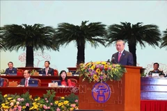 Le secrétaire général du Parti, Tô Lâm, s’exprime lors du 18e Congrès du Comité du Parti de Hanoi, le 16 octobre. Photo : VNA