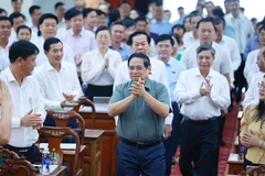Le Premier ministre Phạm Minh Chinh à son arrivée à la rencontre avec les électeurs de Cân Tho, le 19 octobre. Photo : VNA