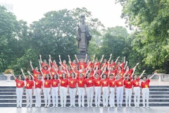 Près de 10.000 personnes sont attendues à Hanoï pour participer en présentiel à l’événement de marche «Marche en avant avec le Vietnam». Photo: NDEL