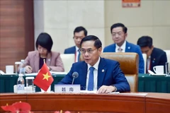 Le vice-Premier ministre et ministre des Affaires étrangères Bui Thanh Son s’exprime lors de la réunion, à Anning, dans le Yunnan. Photo : VNA 