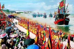 Un spectacle live sur la rivière de Luc Dâu lors du Festival d’automne Côn Son – Kiêp Bac 2024. Photo : nguoihanoi.vn