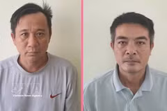 Lê Thanh Son (à gauche) et Nguyên Thanh Hung sont interpellés pour «mouvement insurrectionnel». Photo: VNA