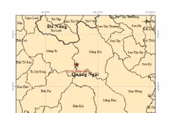 Une carte indique la localisation de l’épicentre (étoile rouge) du séisme de magnitude 4,2 qui a frappé la commune de Mang But. Photo : Institut des sciences de la Terre