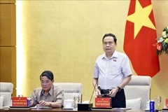 Le président de l’Assemblée nationale Trân Thanh Mân s’exprime lors de la conférence, à Hanoi, le 4 mai 2025. Photo: VNA