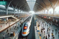 Image illustrative de la future ligne ferroviaire à grande vitesse Nord-Sud utilisant l'application Chat GPT. Photo: VNA