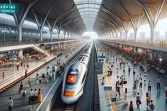 Image illustrative de la future ligne ferroviaire à grande vitesse Nord-Sud utilisant l'application Chat GPT. Photo: VNA