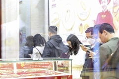 Des acheteurs font la queue devant un magasin d’or à Hanoi. La Banque d’État du Vietnam envisage la création d’une bourse de l’or. Photo : VNA