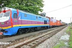 Un train de fret en route depuis le Vietnam vers la Chine. Photo : VietnamPlus