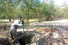 Des explosifs découverts par le projet NPA/RENEW dans un bunker de munitions dans le village d'An My, commune de Gio My, district de Gio Linh, province de Quang Tri. Photo: VNA