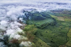 Le volcan Nâm B’Lang vu d'en haut. Photo: VNA