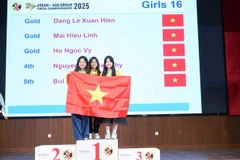 L’équipe féminine vietnamienne des moins de 16 ans a remporté l’or aux Championnats d’échecs ASEAN+ par catégories d’âge 2025. Photo : Fédération vietnamienne des échecs