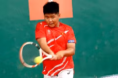 Lê Tiên Anh en action lors des Roland-Garros Junior Series by Renault 2025 au Japon en octobre. Photo : VTF