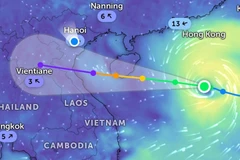 Le typhon Kajiki devrait toucher terre sur le Centre-Nord le 25 août. Photo : Zoom Earth