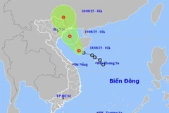 Trajectoire prévue de la dépression tropicale dans les prochains jours. Photo : nchmf.gov.vn