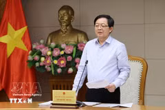Le vice-Premier ministre Hô Quôc Dung préside la réunion consacrée à l’examen de la mise en œuvre du programme cible national d’édification de la nouvelle ruralité, de réduction durable de la pauvreté et de développement socio-économique des zones minoritaires ethniques et montagneuses pour la période 2026-2035. Photo: VNA