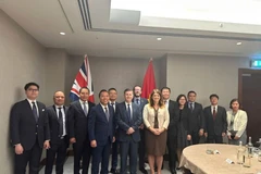 Le vice-ministre Nguyên Hoàng Long, le ministre d’État Douglas Alexander et des représentants des ministères et des ambassades des deux pays posent pour une photo de groupe lors de la 14e réunion du JETCO. Photo : VNA