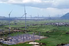 Un parc éolien dans le district de Thuân Bac, province de Ninh Thuân. Photo: VNA