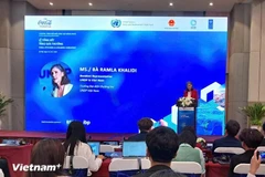 La représentante résidente du PNUD au Vietnam, Ramla Khalidi, lors de l’événement, à Hanoi, le 25 juin. Photo : VNA