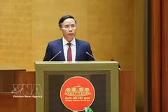 Le gouverneur de la Banque d’État du Vietnam, Pham Duc Ân, devant la session extraordinaire de l’Assemblée nationale, à Hanoi, le 5 août. Photo : VNA