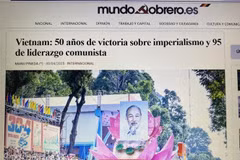 Capture d'écran de l'article paru sur Mundo Obrero, le périodique du Parti communiste espagnol (PCE). Photo: VNA
