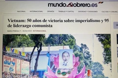 Capture d'écran de l'article paru sur Mundo Obrero, le périodique du Parti communiste espagnol (PCE). Photo: VNA