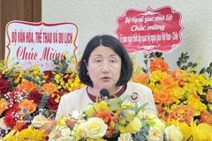 L’ambassadrice du Chili au Vietnam, Nasly Bernal Prado, s'exprime lors de l'événement, à Hanoi, le 25 mars. Photo: VNA