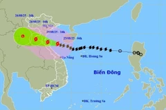 Localisation et trajectoire du typhon Kajiki.