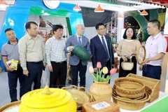 Un stand à la Foire de promotion commerciale du delta du fleuve Rouge, le 10 novembre, à Hung Yên. Photo : VNA