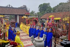 Rituel traditionnel du Festival de Cô Loa 2025. Photo : baovanhoa.vn