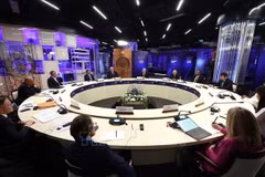 Le président russe Vladimir Poutine prononce un discours lors de la Semaine mondiale de l’énergie atomique. Photo : VNA