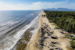 Plage de la commune de Vinh Thanh vue d'en haut. Photo : baovanhoa