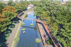 Vue en perspective des berges de la rivière Tô Lich. Photo : baotintuc.vn
