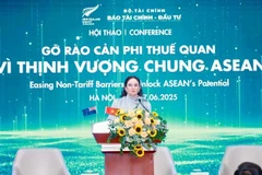 Caroline Beresford, ambassadrice de Nouvelle-Zélande au Vietnam, prenant la parole lors du séminaire. Photo : Dautu