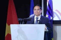 Le Premier ministre Pham Minh Chinh s’exprime lors du Forum des affaires Vietnam-France à Paris, mercredi 11 juin. Photo : VNA