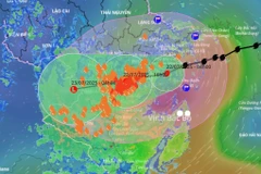 Carte d'information sur la trajectoire du typhon Wipha. Photo : Système de surveillance des catastrophes