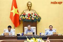 Le président de l’Assemblée nationale, Trân Thanh Mân, s’exprime lors de la 4e session du Comité permanent de l’Assemblée nationale. Photo : VNA