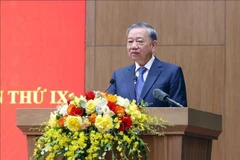 Le secrétaire général du Parti, Tô Lâm, s'exprime lors de l'événement, à Hanoi, le 4 août. Photo: VNA