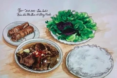 Une peinture de Thu Hang dans le projet de carnet de croquis « Saveurs de Hanoi».