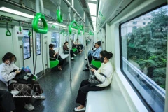 Sur les deux lignes de métro Cat Linh - Hà Dông et Nhôn - Gare de Hanoï, la satisfaction des usagers est au rendez-vous. Photo: VNA