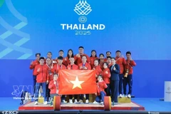 La délégation d'haltérophilie du Vietnam aux SEA Games 33 disputés en 2025 en Thaïlande. Photo : VNA