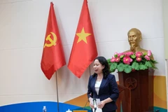 La vice-présidente Vo Thi Anh Xuân s’exprime lors de la séance de travail avec le Comité électoral provincial de Lâm Dông. Photo : VNA