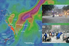 De fortes pluies se sont abattues sur une vaste zone allant de Hà Tinh à Quang Ngai du 22 au 23 octobre en raison de la circulation de la dépression tropicale. Photo: Système de surveillance des catastrophes au Vietnam