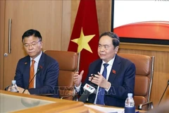 Le président de l'Assemblée nationale, Trân Thanh Mân, s'exprime lors du dialogue politique sur la promotion de la coopération entre le Vietnam et le Maroc. Photo : VNA