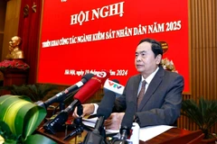 Le président de l’Assemblée nationale Trân Thanh Mân lors de la conférence, à Hanoi, le 19 décembre. Photo: VNA