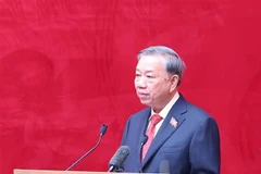 Le secrétaire général du Parti communiste du Vietnam (PCV), Tô Lâm, s’adresse au 8e Congrès du Comité central du Parti pour la Sécurité publique (2025-2030). Photo : VNA