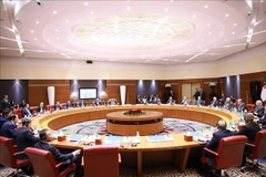 Entretien entre le Premier ministre vietnamien Pham Minh Chinh et son homologue algérien Sifi Ghrieb, à Alger, le 19 novembre. Photo : VNA