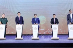 Le 21 mai 2025, le Premier ministre Pham Minh Chinh assiste à la cérémonie de lancement du projet de complexe urbain, d’écotourisme et de golf de Khoai Châu, dans la province de Hung Yên (Trump International Hung Yen). Photo : VNA